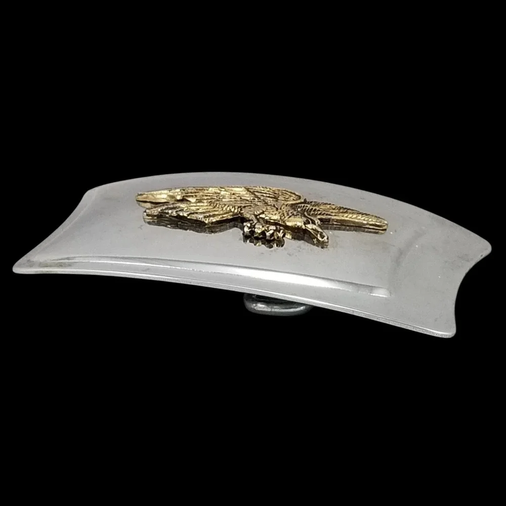 Vintage Bald Eagle Belt Buckle‎ Silver Tone Gold Finish Western Accessory